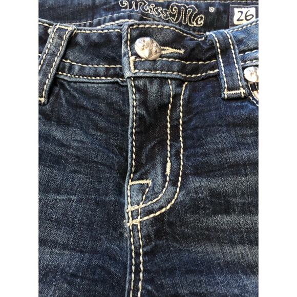 Miss Me Angel Wings Signature Ankle Skinny Stretch Blue Jeans size 26 - Picture 15 of 15